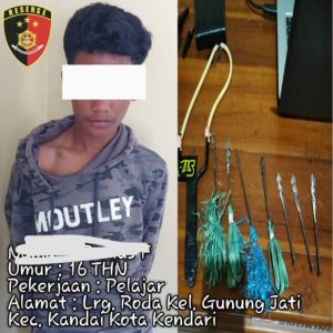 Kepergok Bawa  Busur Seorang Remaja Asal Gunung Jati Diamankan Polisi