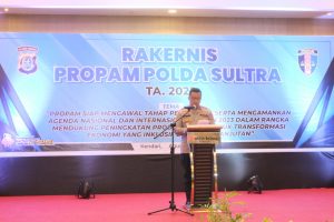 Propam Polda Sultra Gelar Rakernis Kesiapan Menjaga Keamanan dan Komitmen Netralitas Pemilu 2024