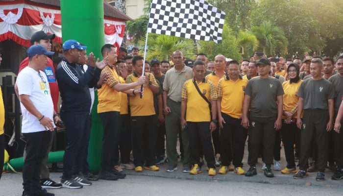 Semarak HUT Bhayangkara ke 78, Polresta Kendari Gelar Giat Olah Raga Bersama