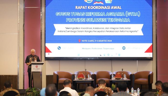 Sekda Sultra Buka Rakor Gugus Tugas Reforma Agraria Provinsi Sultra