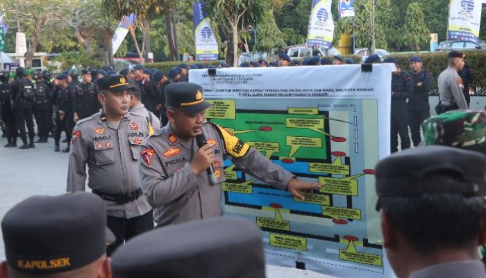 Ratusan Personel Gabungan Amankan Debat Publik Perdana Paslon Wali Kota Kendari