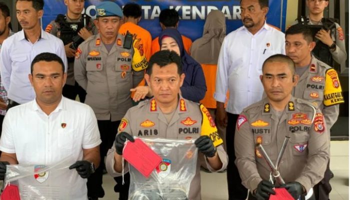 Polresta Tetapkan 4 Tersangka Pembunuhan Terhadap Seorang Mahasiswa di Kendari