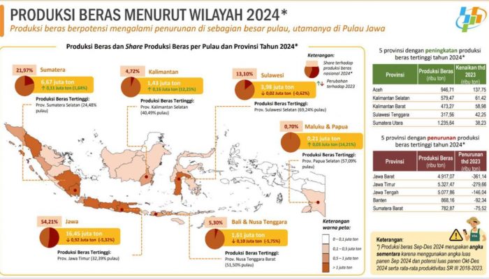 Meski Elnino, Sultra Peringkat Ke-4 Produksi Beras Tertinggi Nasional 2024