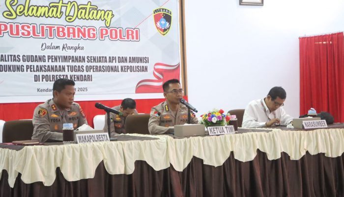 Puslitbang Polri Evaluasi Kualitas Gudang Penyimpanan Senjata Api dan Amunisi di Polresta Kendari