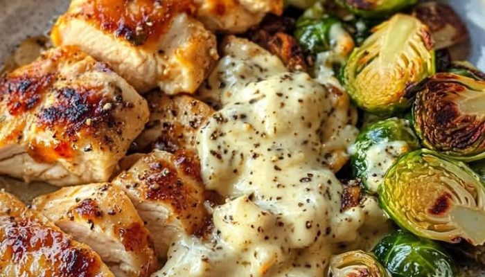 Brussels Sprouts! Ayam Bawang Putih Madu Pedas Alfredo dengan Brussels Sprouts Parmesan yang Renyah