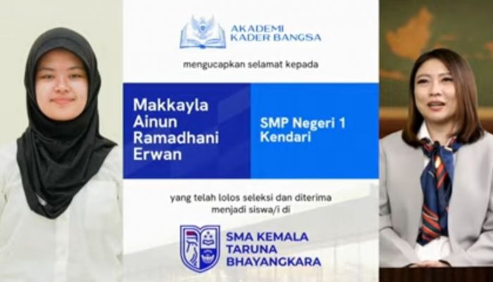 Siswi Alumni SMPN 1 Kendari Jadi Perwakilan Polda Sultra Lolos Seleksi SMA Kemala Taruna Bhayangkara