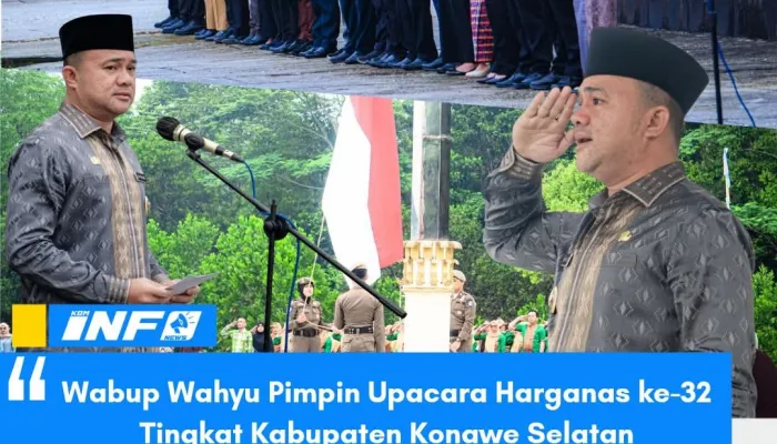 Wabup Wahyu Pimpin Upacara Harganas ke-32 Tingkat Kabupaten Konawe Selatan