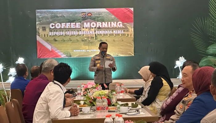 Perkuat Sinergi, Polda Sultra Gelar Coffee Morning Bersama Insan Pers