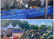 Polda Sultra Musnahkan 735 Knalpot Brong Hasil Operasi Patuh Anoa 2025