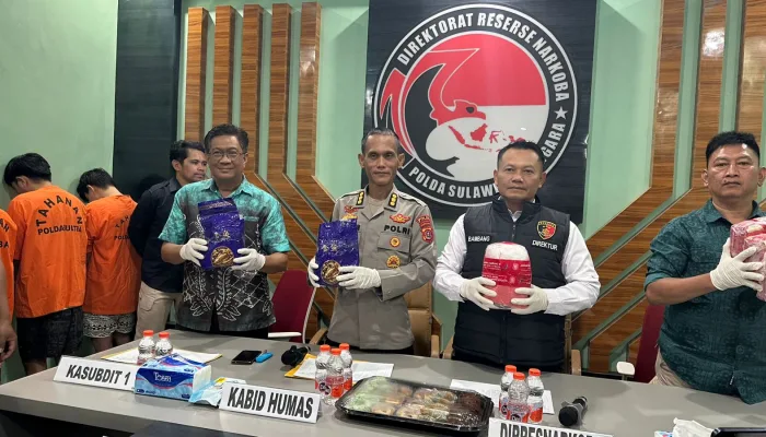 Sepanjang Juli 2025 Polda Sultra Sita 6,8 Kg Sabu, Tiga Tersangka Jaringan Antar Provinsi Diamankan