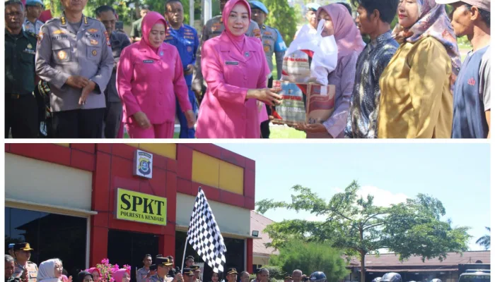 Kapolda Sultra Salurkan 300 Paket Bansos untuk Warga Kampung Merah Putih Kendari