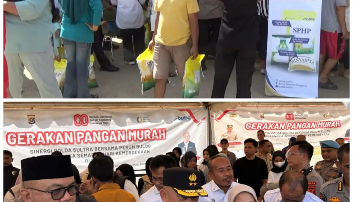 Polda Sultra dan Jajaran Bersama Perum Bulog Sudah Menjual 234.670 Kg Beras SPH kepada Warga