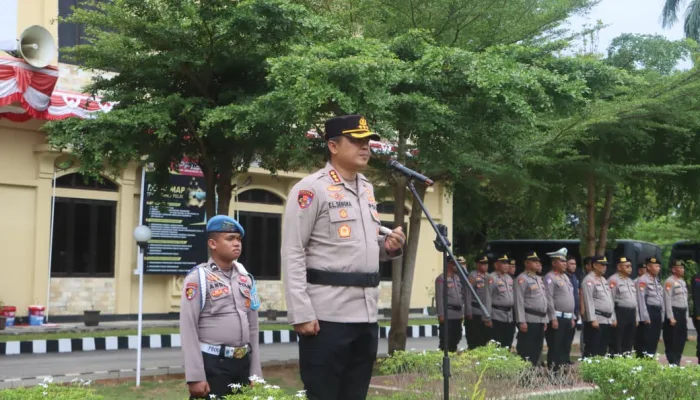 Apel Gelar Pasukan, Polresta Kendari Siapkan 944 Personel Amankan Rakornas Produk Hukum Daerah 2025