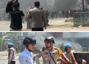 Tolak Konstatering di Lahan Eks PGSD Wua – wua, Massa Konsorsium Pribumi Bentrok dengan Polisi