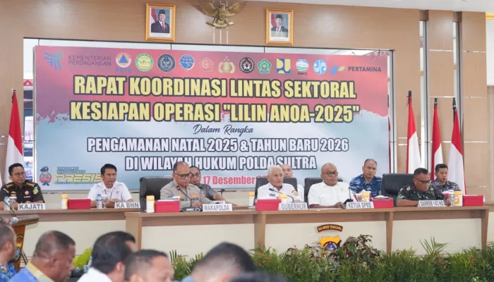 Jelang Pengamanan Natal 2025 dan Tahun Baru 2026, Polda Sultra Gelar Rakor Lintas Sektoral