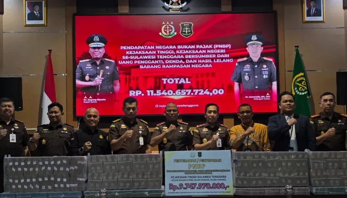 Kejati Sultra Setor PNBP Rp9,7 Miliar ke Kas Negara, Mayoritas dari Perkara Korupsi Pertambangan