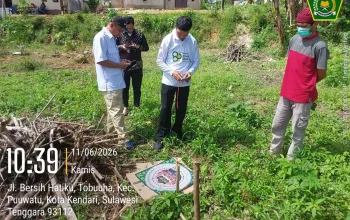 Kemenag Kendari Ukur Arah Kiblat Pembangunan Masjid Qalbun Salim di Puuwatu 3 IMG 20260612 WA0000
