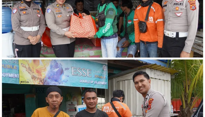 Sambut Hari Bhayangkara ke-80, Ditlantas Polda Sultra Bagikan 200 Paket Sembako untuk Warga dan Ojol di Kendari