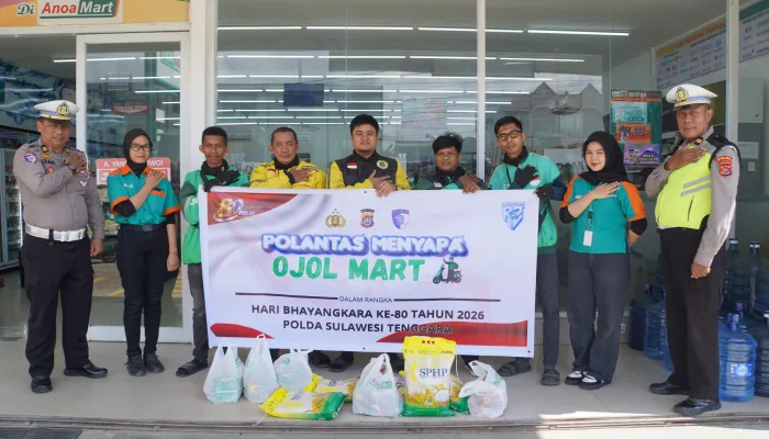 Polantas Polda Sultra Gelar OJOL MART, Perkuat Kepedulian dan Sinergi Bersama Komunitas Ojol Kendari
