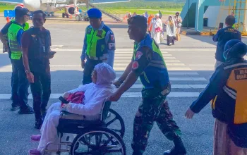 Personel Lanud Haluoleo Laksanakan Pengamanan Kepulangan Jemaah Haji Sultra