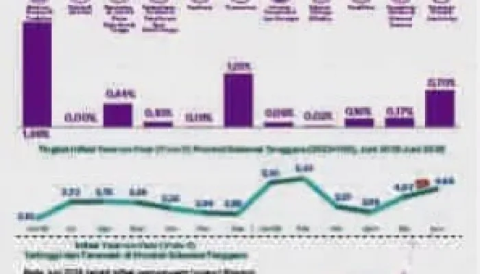 BPS Sultra: Inflasi Juni 2026 Capai 4,68 Persen, Ekspor Turun dan Impor Melonjak