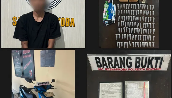 Buruh Harian Lepas Jadi Pengedar Sabu 27,80 Gram Ditangkap Satres Narkoba Polresta Kendari