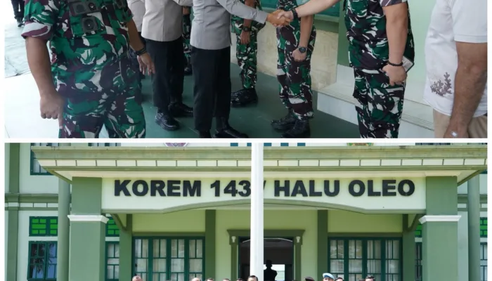 Kapolda Sultra Silaturahmi ke Korem 143/HLO, Perkuat Sinergitas TNI-Polri