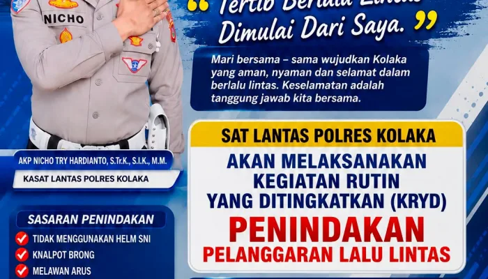 Satlantas Polres Kolaka Tingkatkan Penindakan Pelanggaran Lalu Lintas 27–31 Juli 2026