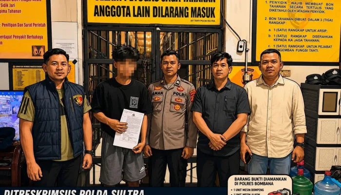 Ditreskrimsus Polda Sultra Amankan Satu Terduga Pelaku Tambang Emas Ilegal di Bombana
